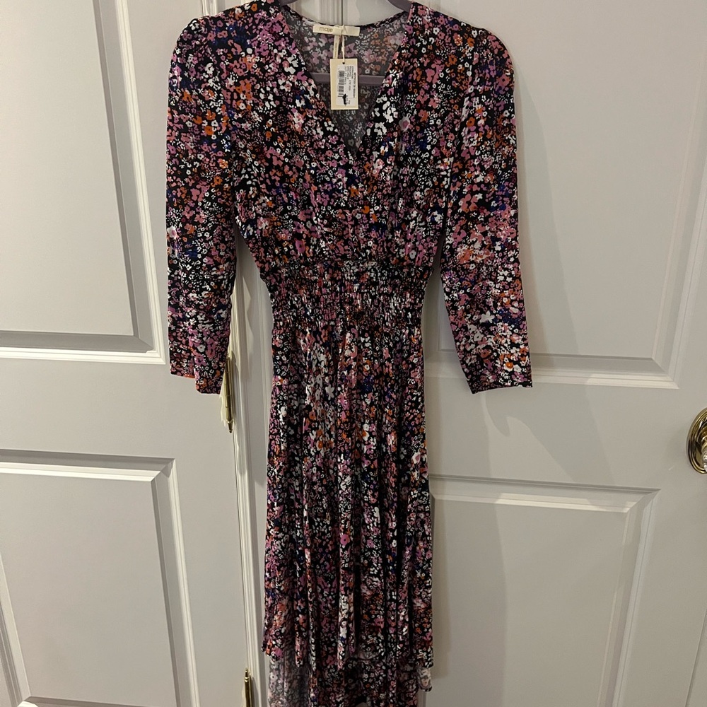 Maje Multicolor Floral Long Sleeve Dress